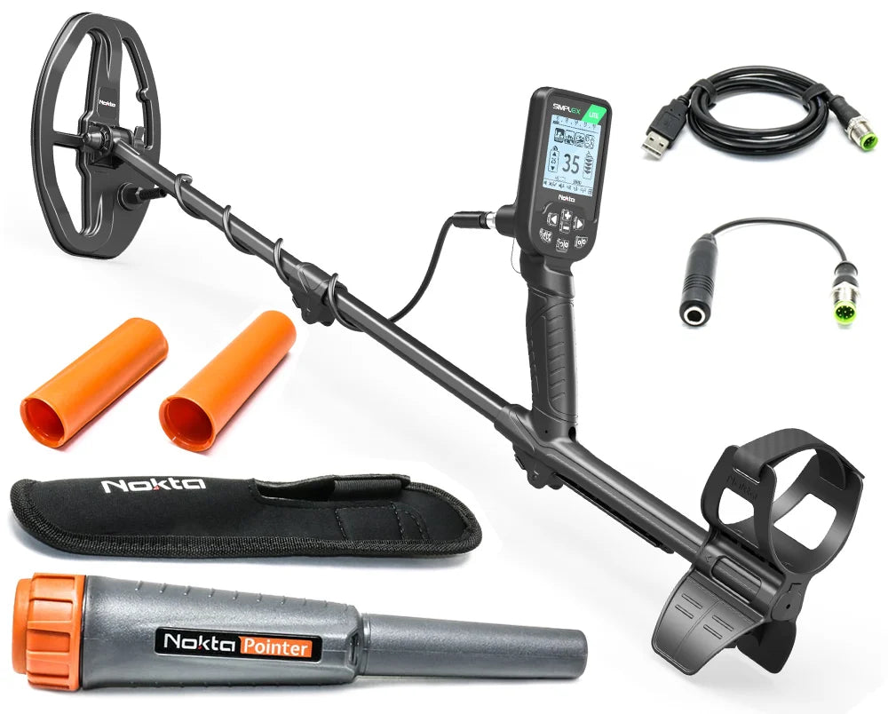 Nokta Simplex Lite metaaldetector met 28 cm zoekspoel en Nokta Pointer Pinpointer