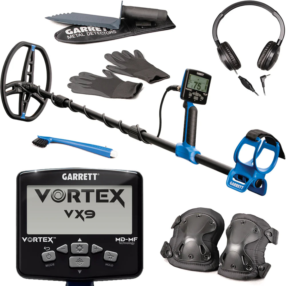 Garrett Vortex VX9 metaaldetector met accessoires